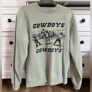 Brandy Melville cowboy crewneck, size: one size, color: green